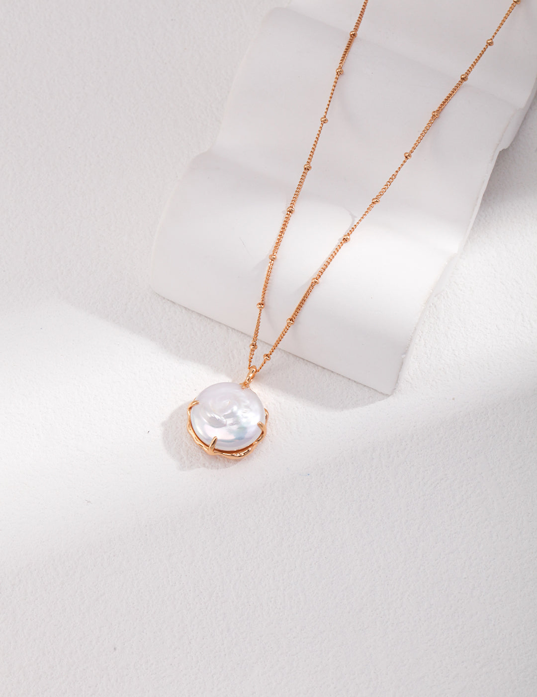 S925 Silver 18K gold plating Natural Pearl Necklace | CHARMIX