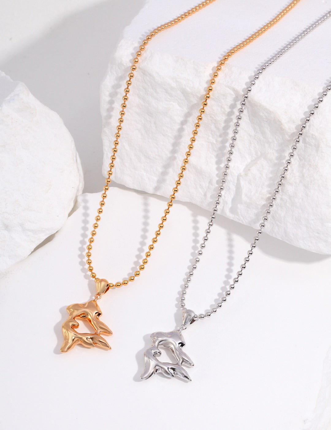 925 Sterling Silver 18k Gold Plated Hypoallergenic Necklace | Unique Pendant Design